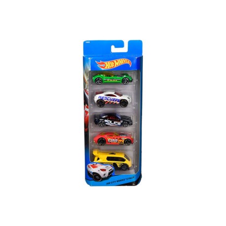 Hot Wheels Vehículo Paquete de 5, modelos/colores aleatorios